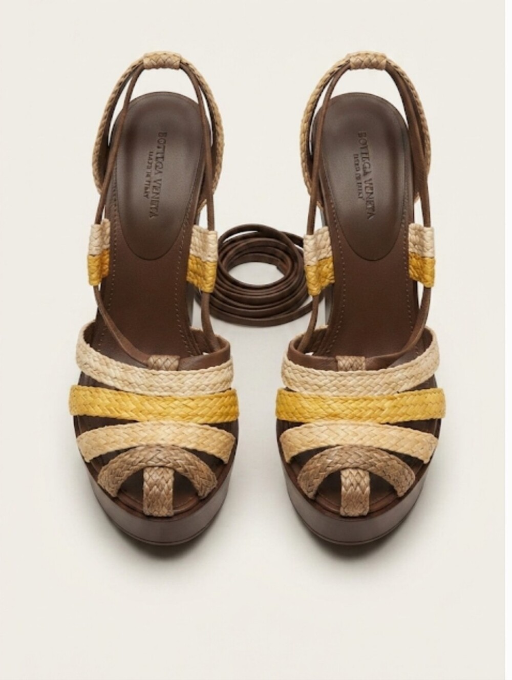 Bottega Veneta Womens Lace Up Wedge Braided Espadrelle Sandals shoes sz 39.5/9.5